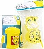 Toddler Training Cup and Snack Container Set (Yellow Cheetah) by Angel of Mine