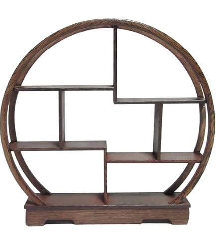 Amazon｜珍品棚 香炉台 瓶台 花台 盆栽台 木製 丸型 大 中国茶器