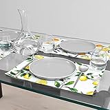 スタイルデコール(STYLE Decor) ランチョンマット 2枚セット 綿100%(30cm×45cm) リバーシブルタイプ シトラスレモン