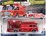 HOT WHEELS 1:64 CAR CULTURE TEAM TRANSPORT - FERRARI 250 GTO & FIAT 642 RN2 BARTOLETTI TRANSPORTER ホットウィール 1:64スケール カーカルチャー チームトランスポート 「フェラーリ 250 GTO & フィアット 642 RN2 バルトレッティ トランスポーター」 FLF56-957H-03 [並行輸入品]