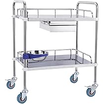 Amazon.co.jp: 医療用ワゴン 医療用 ワゴン ステンレス鋼 回診車