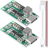 Youmile 2個リチウム電池充電ボード 2S 2A Type-C USB 18650リチウムイオンリチウムバッテリー充電モジュールブーストコンバーター8.4V充電保護ボード Type-C-USBケーブル赤と黒ケーブル付き