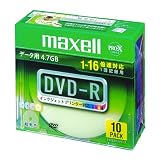 maxell データ用 DＶD-R 4.7GB 16倍速対応 インクジェットプリンタ対応カラーミックス(ワイド印刷) 10枚 5mmケース入 DR47WPMD.S1P10S A