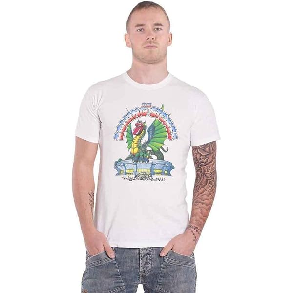 Amazon | [The Rolling Stones] T Shirt 81 Tour Dragon Band Logo