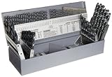 Chicago Latrobe 150 High-Speed Steel Jobber Length Drill Bit Set with Case, Black Oxide, 118 Degree 