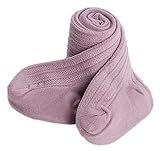 (スマイル ワキキ)Smile YKK ケーブル ニット ベビータイツ キッズ 女の子 レギパン パープル縦模様 31