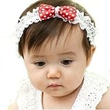 《Little Princess》ベビー用ヘアバンド　ドットリボン　 (レッド)