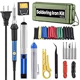 SEALODY はんだごて　はんだごてセット（半田ごて）60W 110V　電子工作用に　ダイヤル式　温度調節可能（200-450℃）　収納ケース付き　溶接工具　交換コテ先付き【DIY作業工具】家庭用