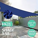 KING DO WAY 95％UVカット サンシェード 日除け シェード #高品質ナイロン 160g 長方形ブルー300D 300x400cm
