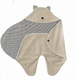 CHOUCHOU 赤ちゃん おくるみ マイクロフリース ガーゼ 素材 (ベージュ)