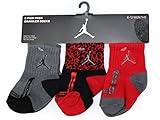 (ジョーダンブランド) 【子供用】JORDAN BRAND 【3 PAIR PACK CRAWLER SOCKS SET】靴下セット (グレー/ブラック/レッド) [並行輸入品]