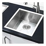 ステンレススチールキッチンシンクCommercial 19ゲージ正方形ボウルトップマウント17 " x17 "