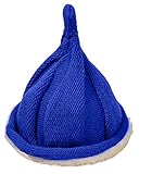 Plus Nao(プラスナオ) あったかボア入りニット帽 キッズ とんがり くるくる つんつん 帽子 男の子 女の子 ベビー 防寒 BOY GIRL 赤ちゃん KID ブルー