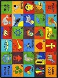 Joy Carpets Kid Essentials Inspirational Bible Phonics Area Rug, Multicolored, 3'10" x 5'4" by Joy C