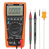 Proster デジタルマルチメーター 最大表示4000 VC97 LCD付き 自動レンジ マルチメーター 電圧 電流 抵抗 導通 静電容量 温度測定 日本語説明書付き 18ヶ月保証