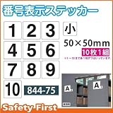 ユニット 番号表示ステッカー 10枚1組 844-75 数字:小 1～10 各1枚