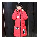 ダウンジャケット　女の子　厚くする　保温　ファッション レッド　150cm