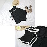 マタニティ モノトーン リボン スウィムウェア (M, ブラック)【10000104271】