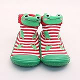 giminuoベビーシューズ 滑り止め 歩き学び ベビー靴 ソックスシューズ 赤ちゃん靴 ファーストシューズ 練習用　 (23, グリーン，カエル)