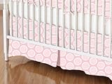 SheetWorld - Crib Skirt (28 x 52) - Pastel Pink Bubbles Woven - Made In USA by sheetworld