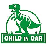 imoninn CHILD in car ステッカー　【パッケージ版】　No.71　ティラノサウルスさん　（緑色）