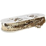Wrights Three Row Stretch Sequins, 1-1/8-Inch by 8-Yard, Gold