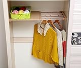 Vancore調節可能なストレージラックSeparatorワードローブ食器棚シェルフ Length Stretch 38-55CM,Wide:35CM ブラウン HS-SR01340-38-35-CO