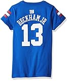 NFL Girls 7 – 16 Odell Beckham Jr。新しいYork GiantsメインストライプVネックPlayer Name & Number半袖Tシャツ、ミディアム/ ( 10 –