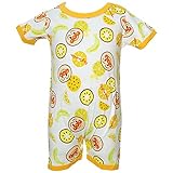 【本体綿100％】2016年 夏物 アンパンマン 天竺 フルーツ柄 １分丈 半袖ロンパス ロンパース カバーオール Anpanman イエロー◇80cm
