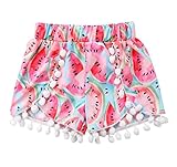 新生児ベイビーガールズスイムショーツポンポン伸縮性ウエストフルーツボトムス (6-12 M, A)