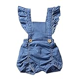 (プタス)Putars ベビー服 子供服 ロンパース 女の子 サロペット フリル デニム 春 夏 新生児 歩行服 出産お祝い 記念日 プレゼント 0-18ヶ月