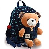 POKERWATAR(ポーカーウォーター) 迷子防止リュック クマさんぬいぐるみとハーネス付き 1～3歳まで (ブルー)