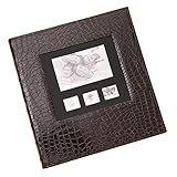 記念本- 人工皮革アルバム、600大容量インタースティシャルレザーファミリーベビーグロースアルバム (色 : 黒)