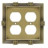 Brainerd 64468 Pineapple Double Duplex Outlet Wall Plate / Switch Plate / Cover, Tumbled Antique Bra