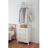 【Disney】ディズニー　ケース付きハンガーラック　ミッキーマウス　ホワイト　１列