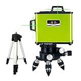 恒昌光電 3D LASER 12ライン フルライングリーンレーザー墨出し器+エレベーター三脚セット HC3D-12GR 360°垂直*2・360°水平*1 8倍明るい レーザー墨出し器/レーザーレベル