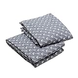 Bacati Playful Fox Arrows 2 Piece Crib Fitted Sheet, Grey