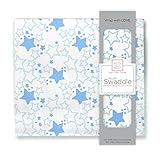 SwaddleDesigns Cotton Muslin Swaddle Blanket Blue Starshine [並行輸入品]