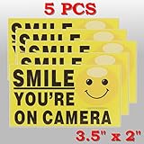 5pcs smile youre on camera self-adhensive video alarm safety