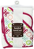 Jj Cole Two-Piece Hooded Towel Set Pink Butterfly by JJ Cole