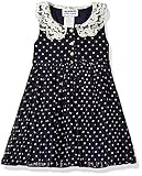 Blueberi Boulevard Baby Girls' Dot Floral Pltd Peterpan Collar Sundress Navy 18M [並行輸入品]