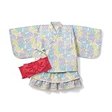 【ベビー服】女児甚平　　あじさい柄　サイズ:90