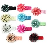 ヘッドバンド 赤ちゃん用　シフォン　ドット　10個セット