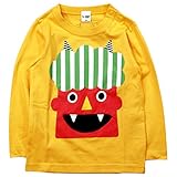 《春夏対応》 CHEEK ROOM(チイクルーム)  製品洗い加工済み42/2天竺おに長袖Tシャツ 110cm/YE NO.B-470213
