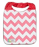 Baby Girl Bib - Reversible - Pink & White Chevron on Pink Minky by Polka Dot Moon