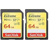 SanDisk 2 Pack of 64GB Extreme SDXC Memory UHS-I Card (SDSDXVE-064G-ANCIN)