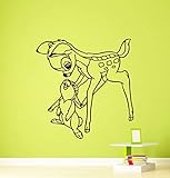 Bambi壁デカールDeer Fawn Disney Cartoonsリムーバブル防水ビニールステッカー動物保育園ウォールアートTeen子供部屋壁装飾壁画( 217 a )