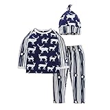 SIEGES ベビー服 赤ちゃん ロンパース パンツ カバーオール ボディスーツ 新生児服 小鹿柄 3セット 男の子 (80cm)