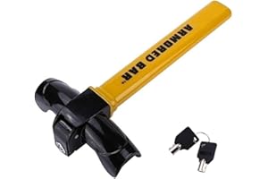 ハンドルロック 車用 盗難防止 リレーアタック対策 ステアリングロック 強力 防犯 鍵付き 汎用 自動車 セキュリティ ロックバー カー用品 - 1