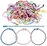 ボールチェーン 50本セット コネクター付き 12cm キーチェーン チェーンキーホルダー DIY 手作り用品 ハンドメイド アクセサリーパーツ (シルバー)